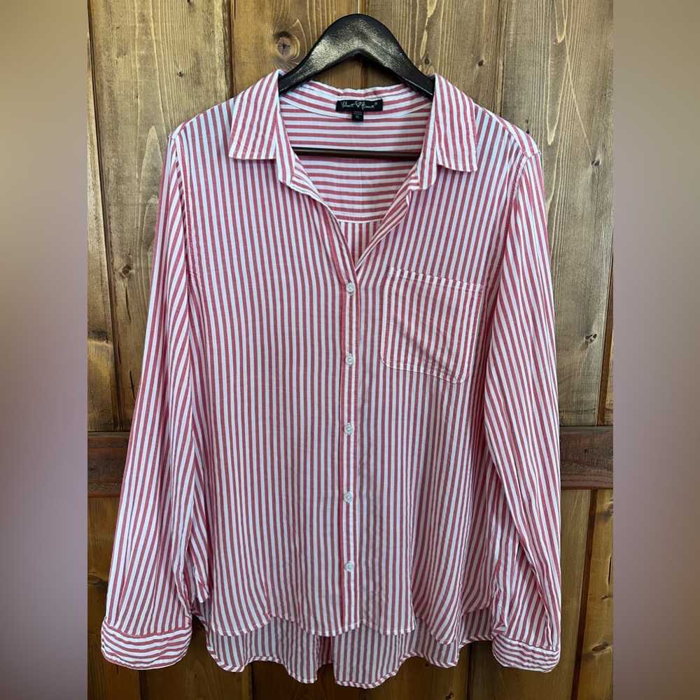 Womens red striped top